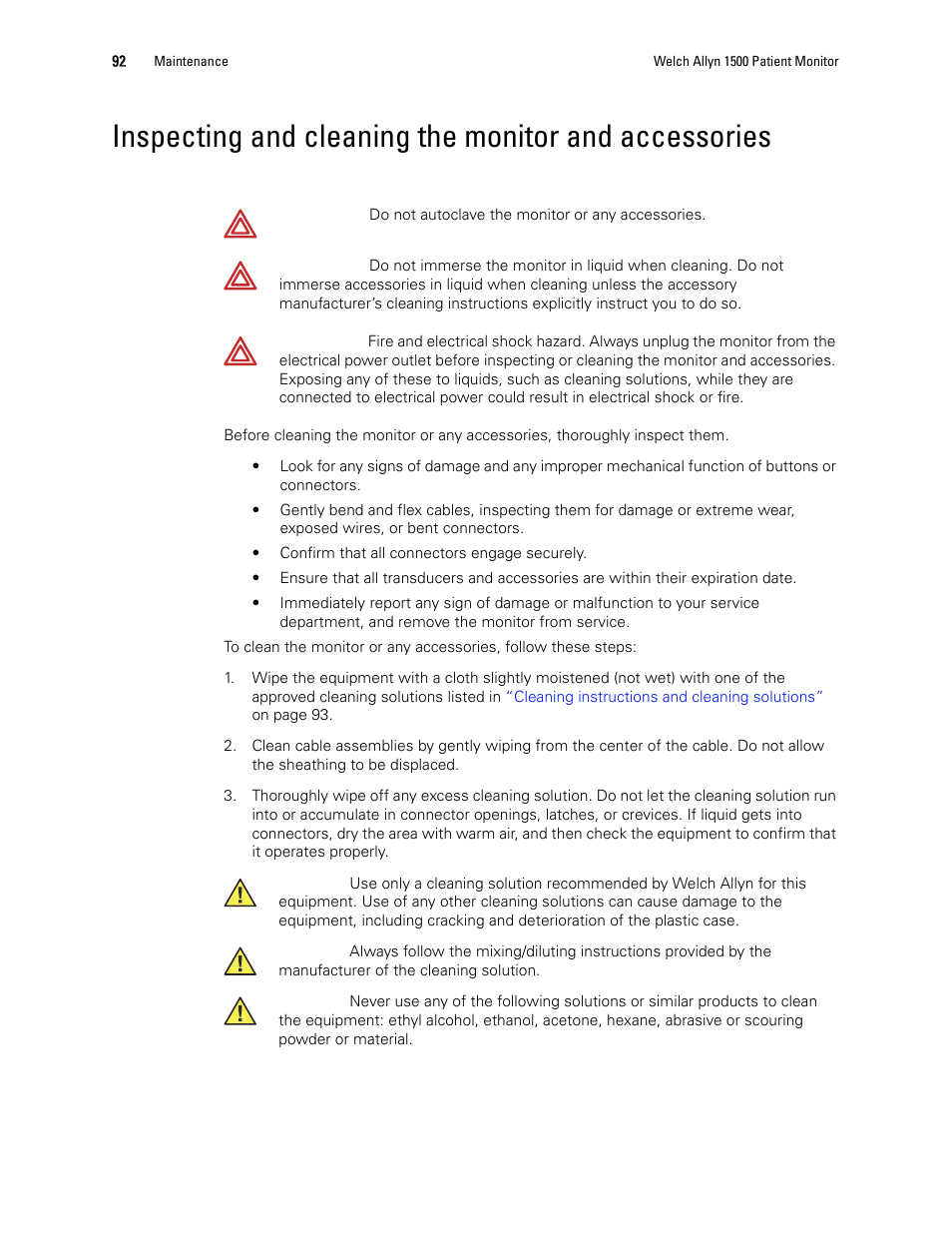 Welch Allyn 1500 Patient Monitor v.1.3.X - User Manual User Manual | Page 96 / 134