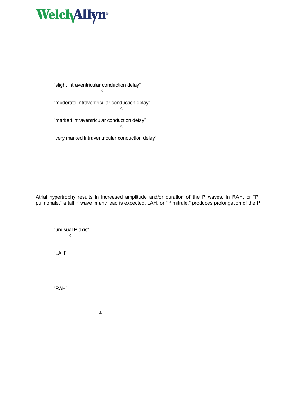 Cardioperfect workstation, 5 intraventricular conduction delay, 6 atrial hypertrophy (ah) | Welch Allyn Cardioperfect Workstation, PEDMEANS ECG Interpretation Module - Physicians - User Manual User Manual | Page 14 / 55