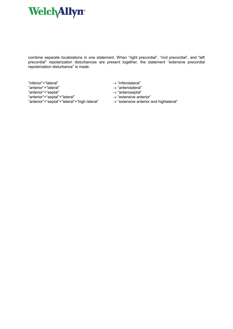 Cardioperfect workstation, 17 combination of statements | Welch Allyn Cardioperfect Workstation, PEDMEANS ECG Interpretation Module - Physicians - User Manual User Manual | Page 24 / 55