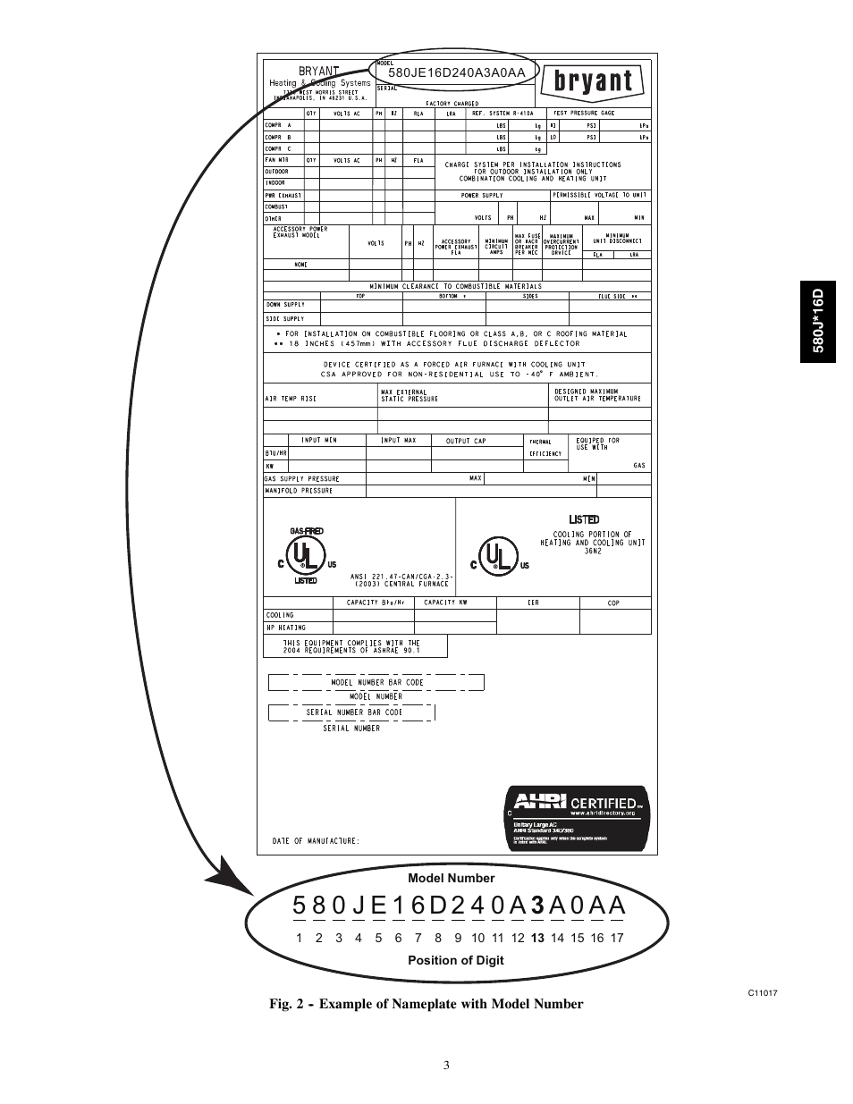 Bryant 580J*16D User Manual | Page 3 / 4