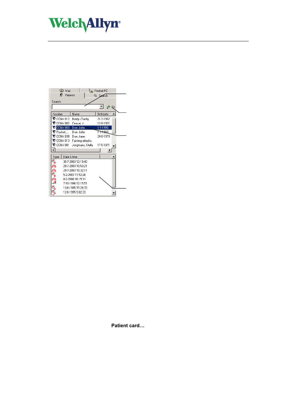 4 find a patient, 5 edit a patient card, Cardioperfect workstation | User manual | Welch Allyn CardioPerfect Workstation - User Manual User Manual | Page 14 / 38
