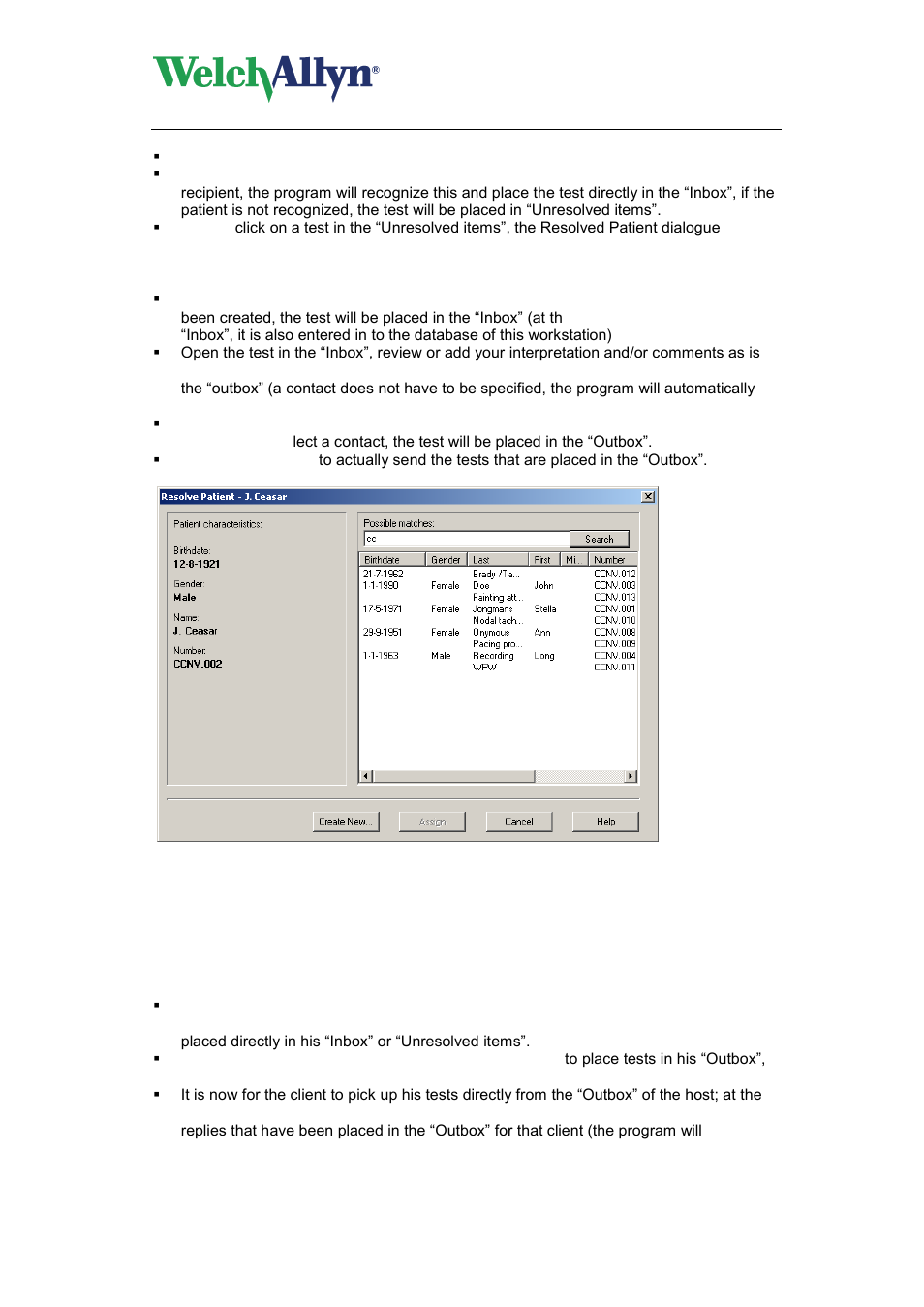 Using telemedicine with direct socket connection, Cardioperfect workstation, User manual | Welch Allyn CardioPerfect Workstation - User Manual User Manual | Page 34 / 38