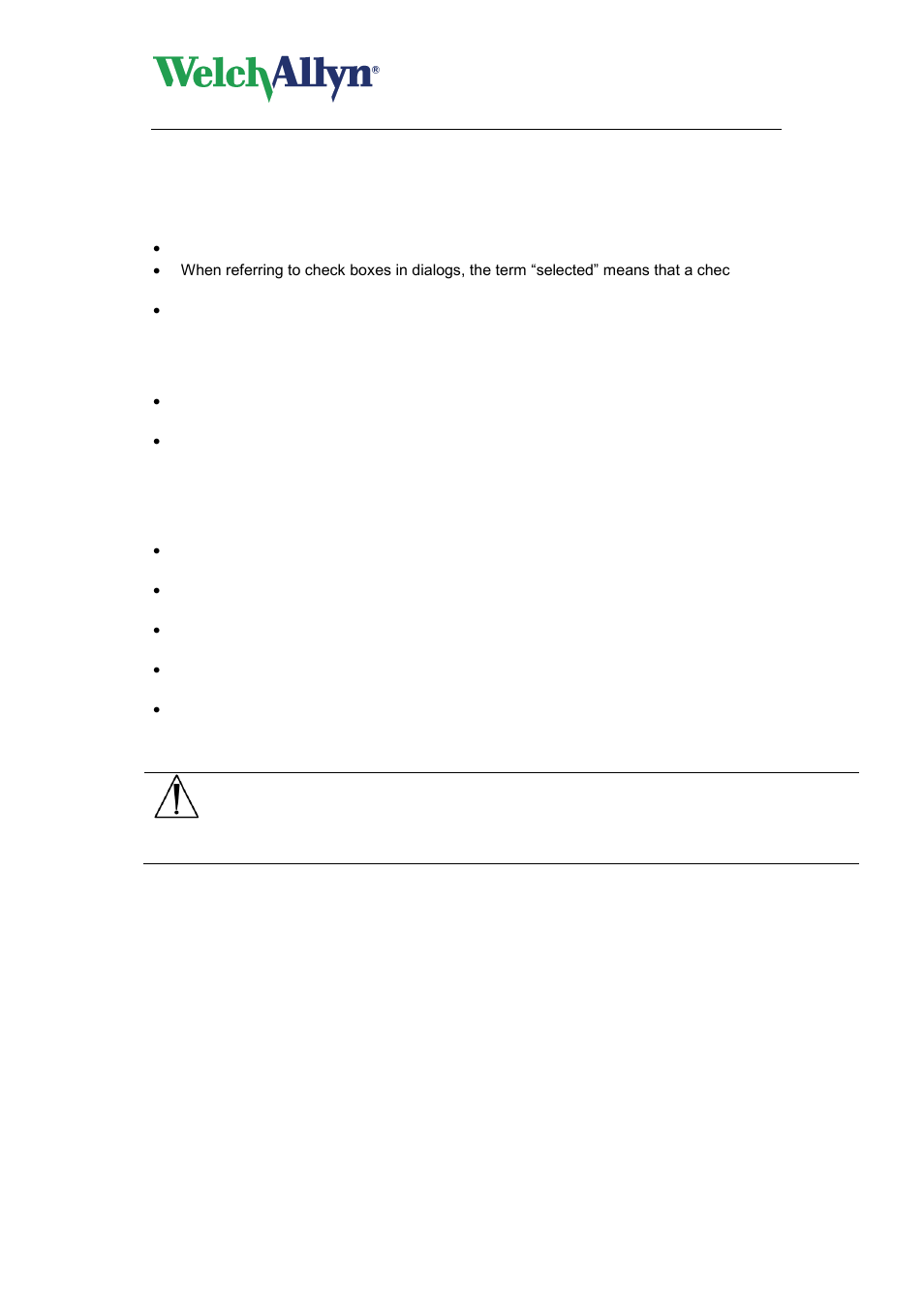 Dialog boxes, Keyboard, Mouse | Cardioperfect workstation, User manual, Caution, Notations used in the workstation manuals | Welch Allyn CardioPerfect Workstation - User Manual User Manual | Page 8 / 38