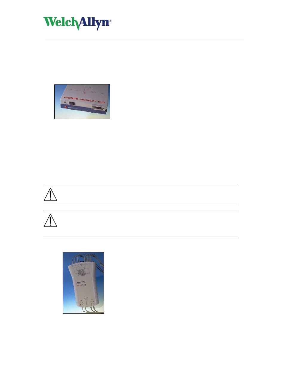 Welch allyn cardioperfect portable or md recorders, Cardioperfect workstation, Resting ecg module - user manual | Warning, Caution | Welch Allyn CardioPerfect Workstation Resting ECG Module - User Manual User Manual | Page 36 / 54