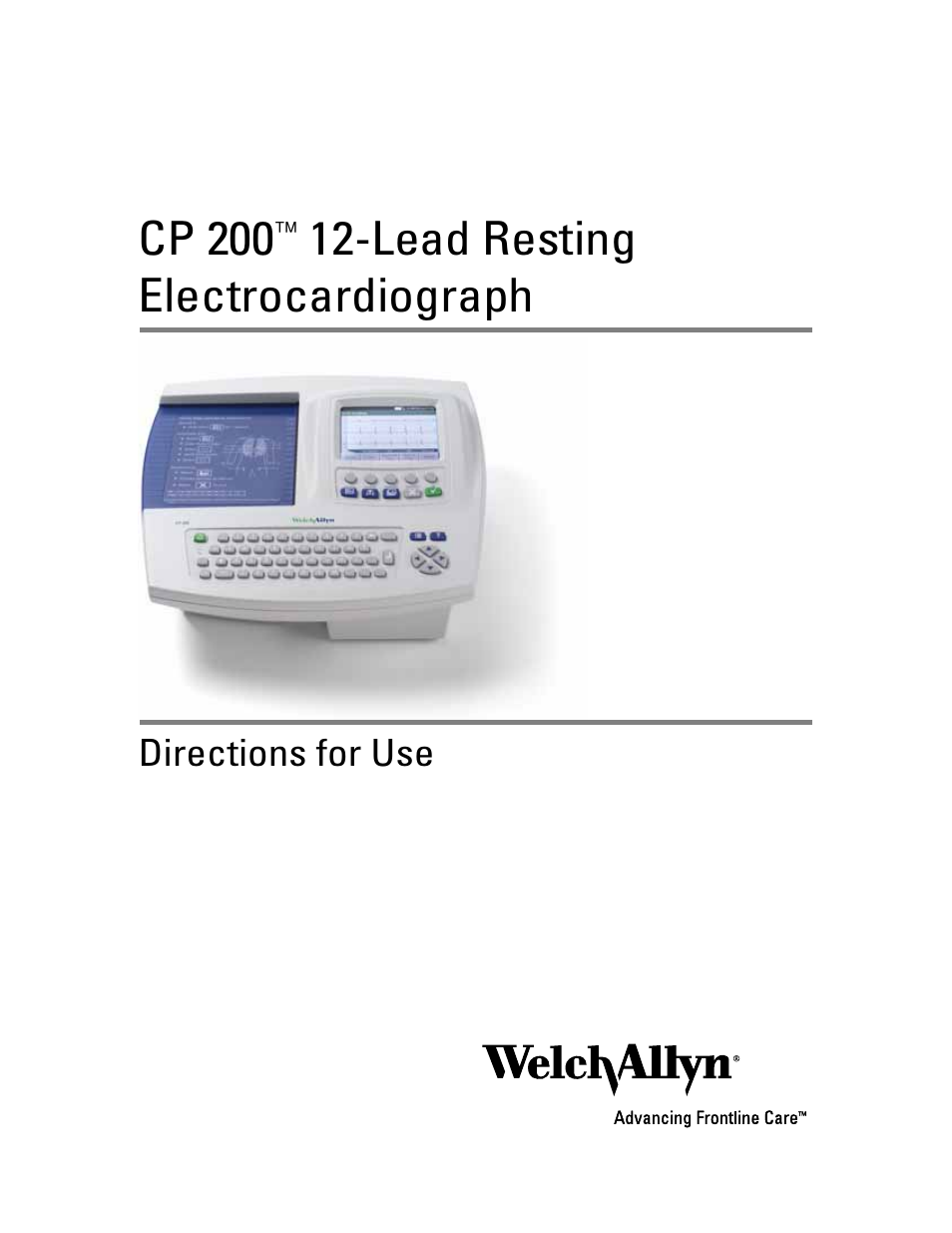 Welch Allyn CP 200 12-Lead Resting Electrocardiograph - User Manual User Manual | 112 pages