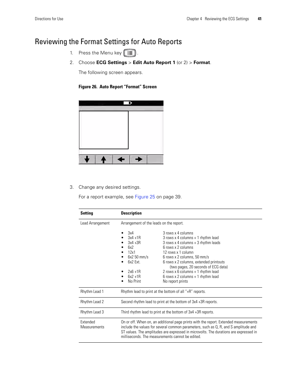 Reviewing the format settings for auto reports | Welch Allyn CP 200 12-Lead Resting Electrocardiograph - User Manual User Manual | Page 45 / 112