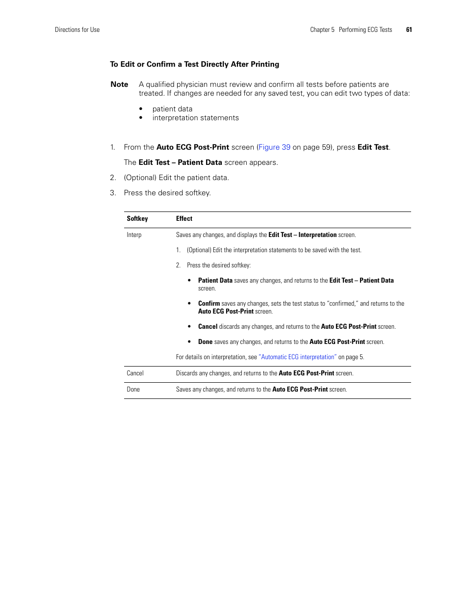 Welch Allyn CP 200 12-Lead Resting Electrocardiograph - User Manual User Manual | Page 65 / 112
