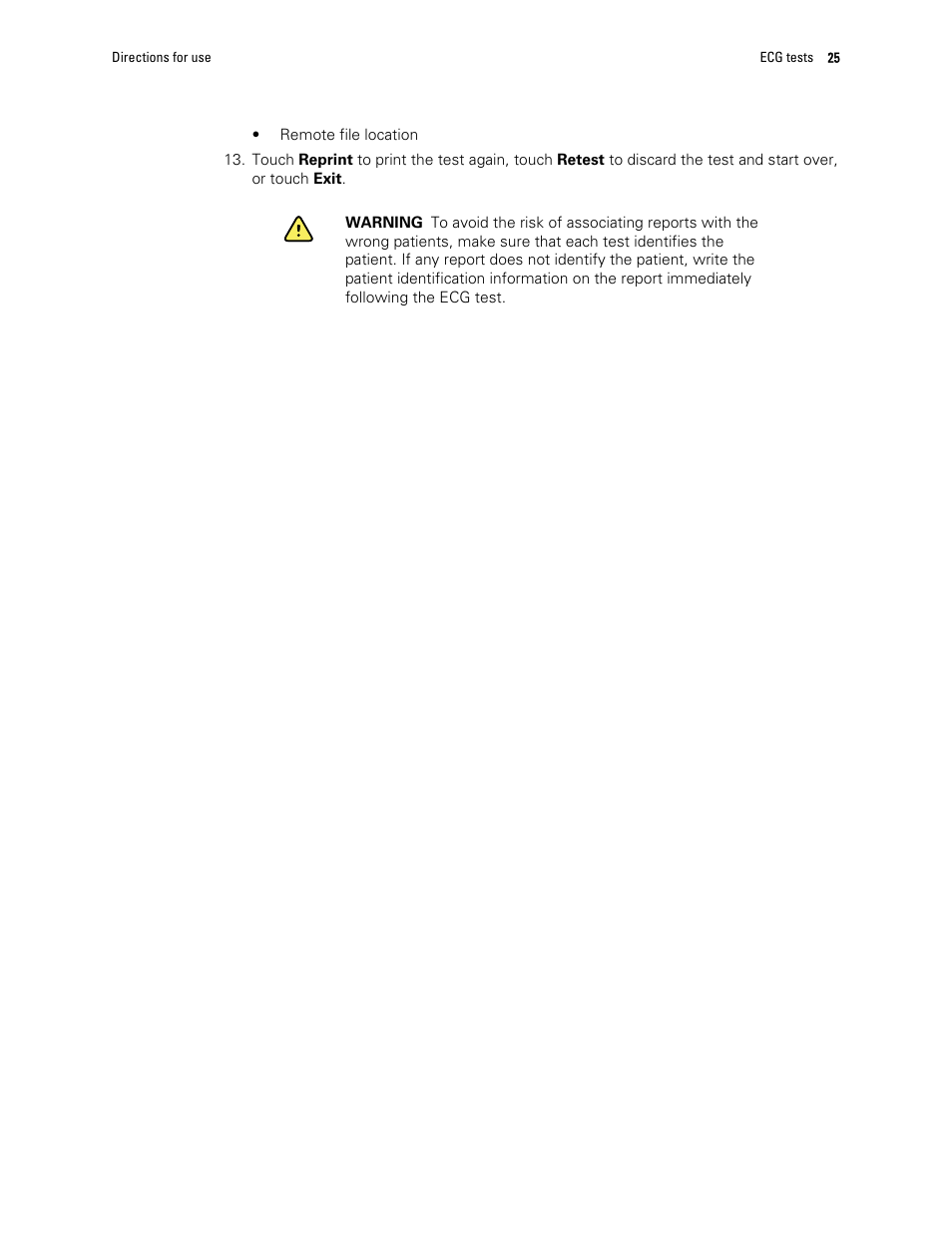 Welch Allyn CP 150 12-lead resting electrocardiograph v.1.00.XX - User Manual User Manual | Page 29 / 58
