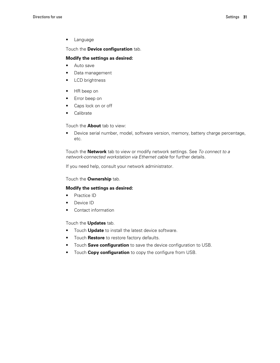 Welch Allyn CP 150 12-lead resting electrocardiograph v.1.00.XX - User Manual User Manual | Page 35 / 58