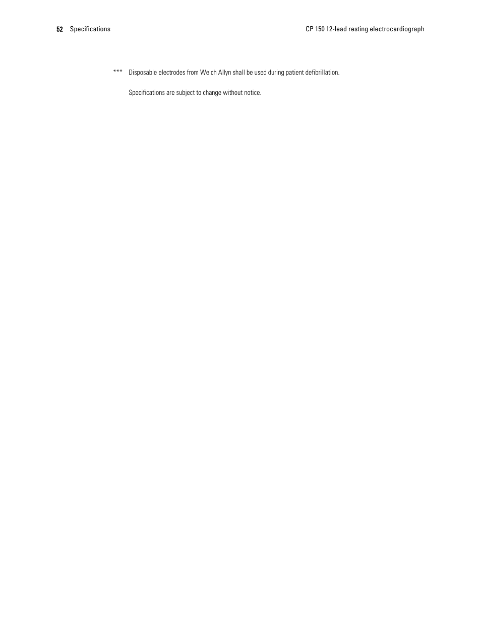Welch Allyn CP 150 12-lead resting electrocardiograph v.1.00.XX - User Manual User Manual | Page 56 / 58