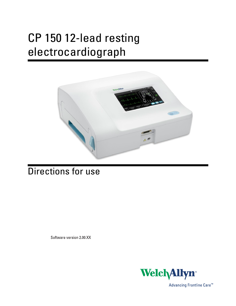 Welch Allyn CP 150 12-lead resting electrocardiograph v.2.00.XX - User Manual User Manual | 58 pages