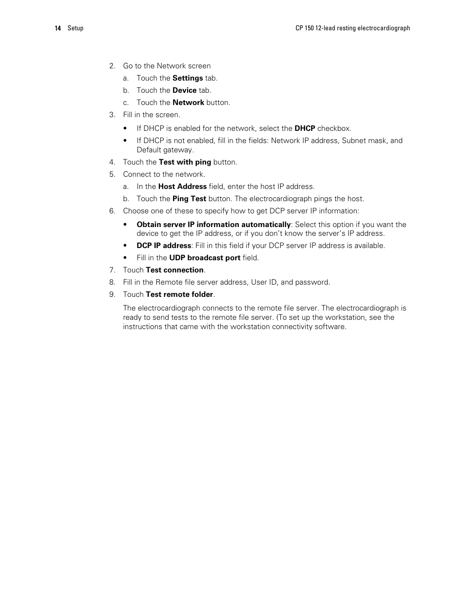 Welch Allyn CP 150 12-lead resting electrocardiograph v.2.00.XX - User Manual User Manual | Page 18 / 58