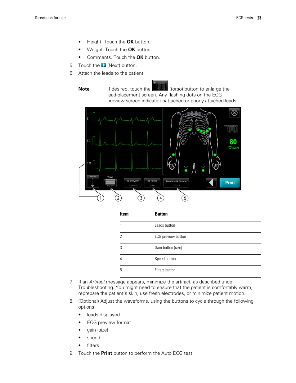 Welch Allyn CP 150 12-lead resting electrocardiograph v.2.00.XX - User Manual User Manual | Page 27 / 58