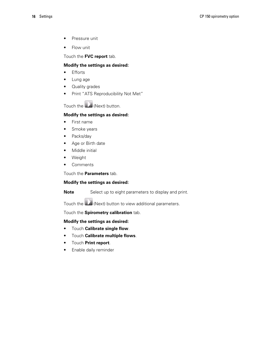 Welch Allyn CP 150 spirometry option - User Manual User Manual | Page 20 / 68
