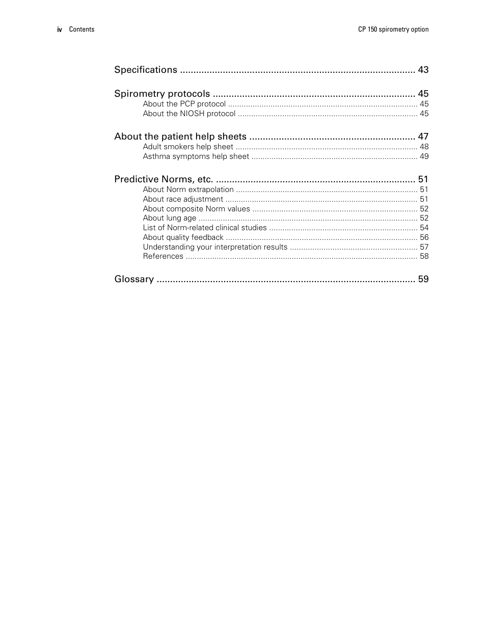 Welch Allyn CP 150 spirometry option - User Manual User Manual | Page 4 / 68