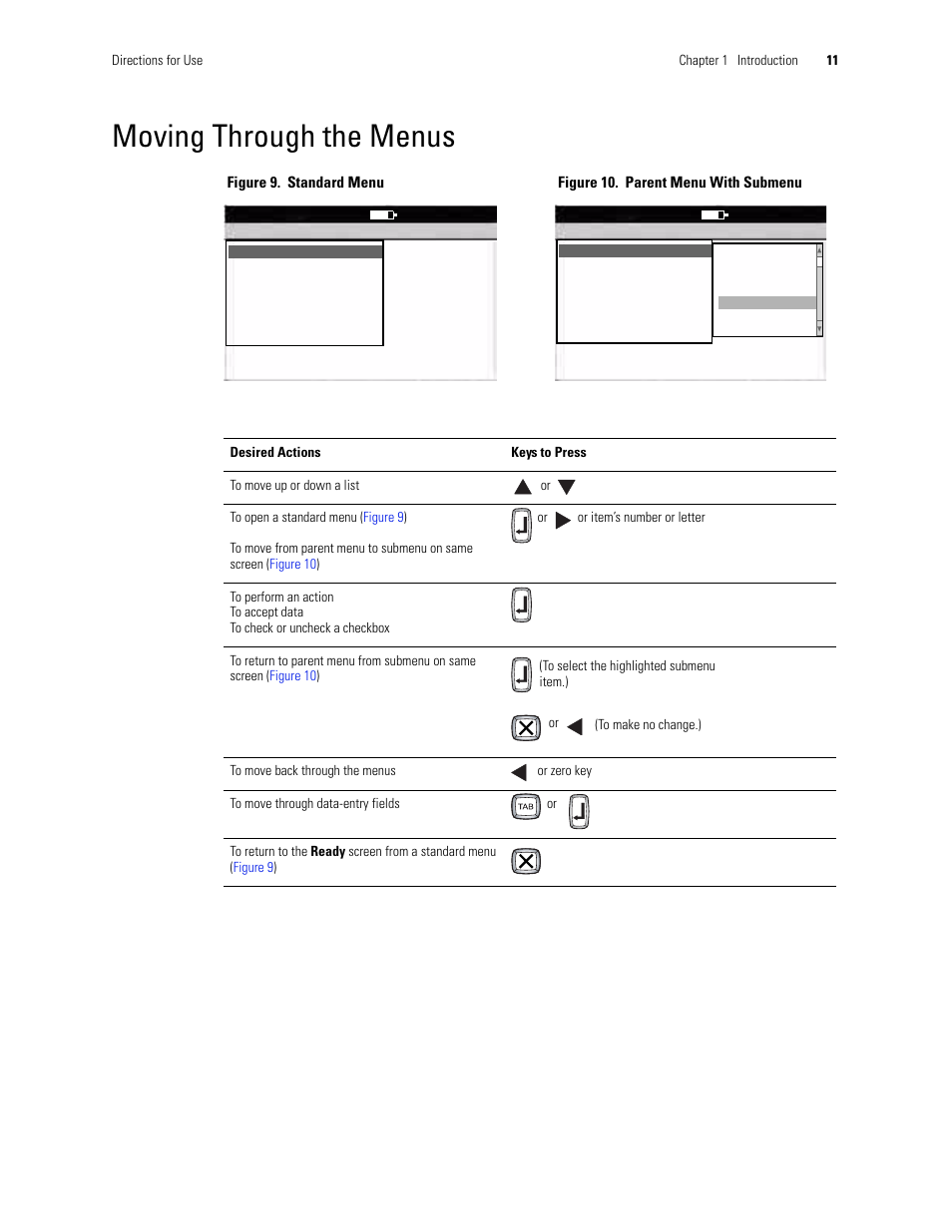 Moving through the menus | Welch Allyn CP 100 12-Lead Resting Electrocardiograph - User Manual User Manual | Page 15 / 90