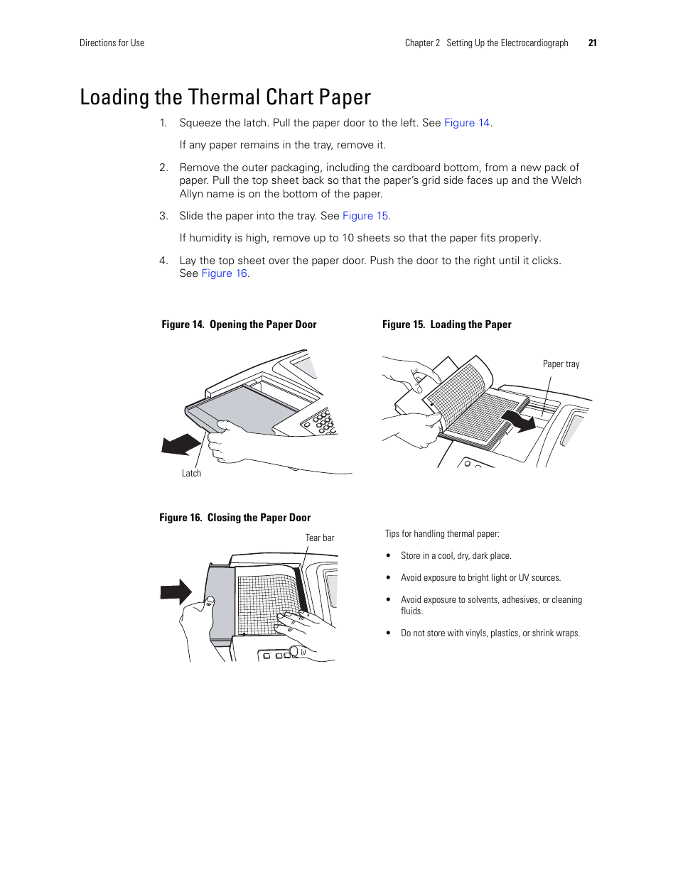 Loading the thermal chart paper | Welch Allyn CP 100 12-Lead Resting Electrocardiograph - User Manual User Manual | Page 25 / 90