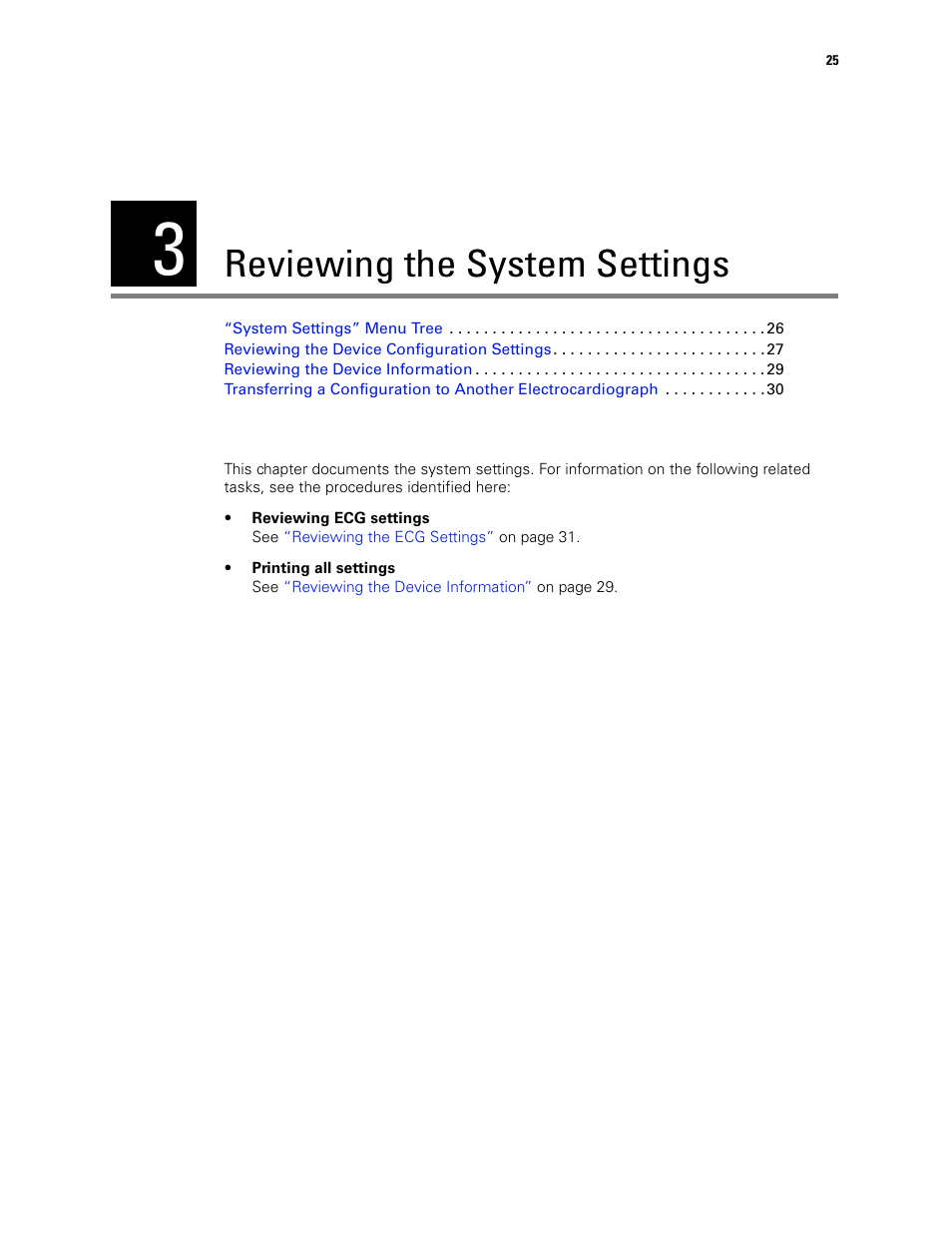 Reviewing the system settings, 3 - reviewing the system settings | Welch Allyn CP 100 12-Lead Resting Electrocardiograph - User Manual User Manual | Page 29 / 90