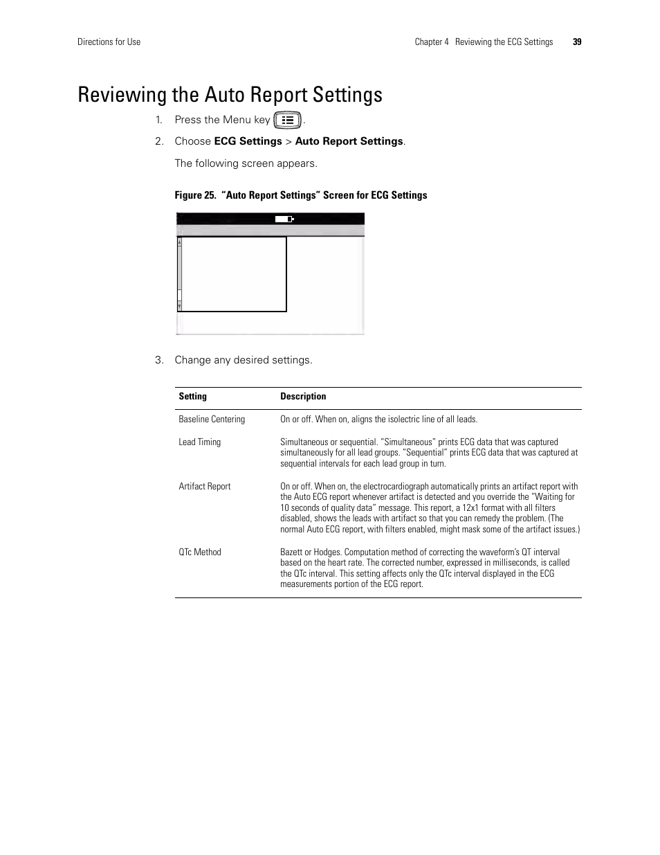 Reviewing the auto report settings | Welch Allyn CP 100 12-Lead Resting Electrocardiograph - User Manual User Manual | Page 43 / 90