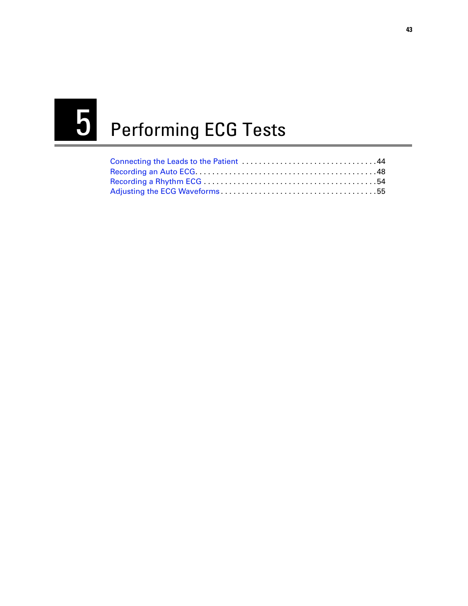 Performing ecg tests, 5 - performing ecg tests | Welch Allyn CP 100 12-Lead Resting Electrocardiograph - User Manual User Manual | Page 47 / 90