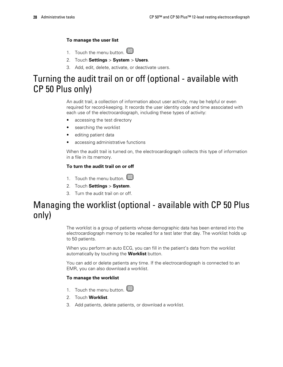 Welch Allyn CP 50 Plus 12-lead resting electrocardiograph - User Manual User Manual | Page 32 / 52