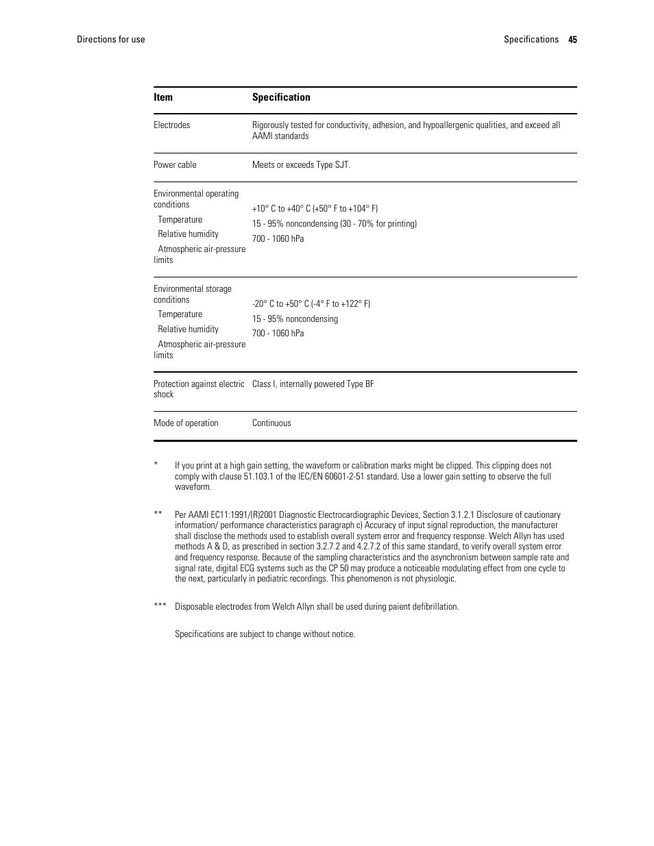 Welch Allyn CP 50 Plus 12-lead resting electrocardiograph - User Manual User Manual | Page 49 / 52