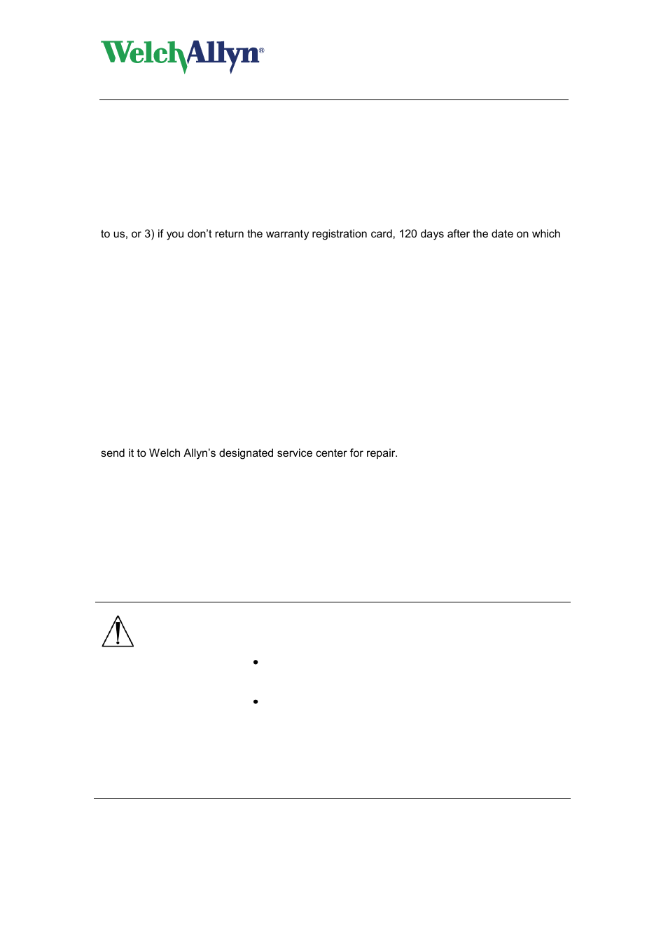 Limited warranty statement, Warning | Welch Allyn CardioPerfect Workstation Exercise ECG Module - User Manual User Manual | Page 4 / 83