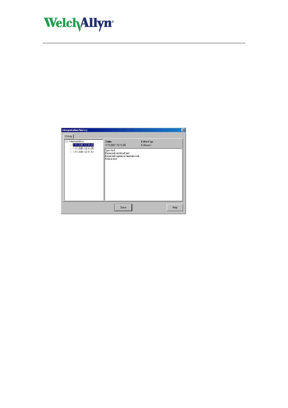 2 view interpretation history, 3 clean up full disclosure, View interpretation history | Clean up full disclosure | Welch Allyn CardioPerfect Workstation Exercise ECG Module - User Manual User Manual | Page 41 / 83
