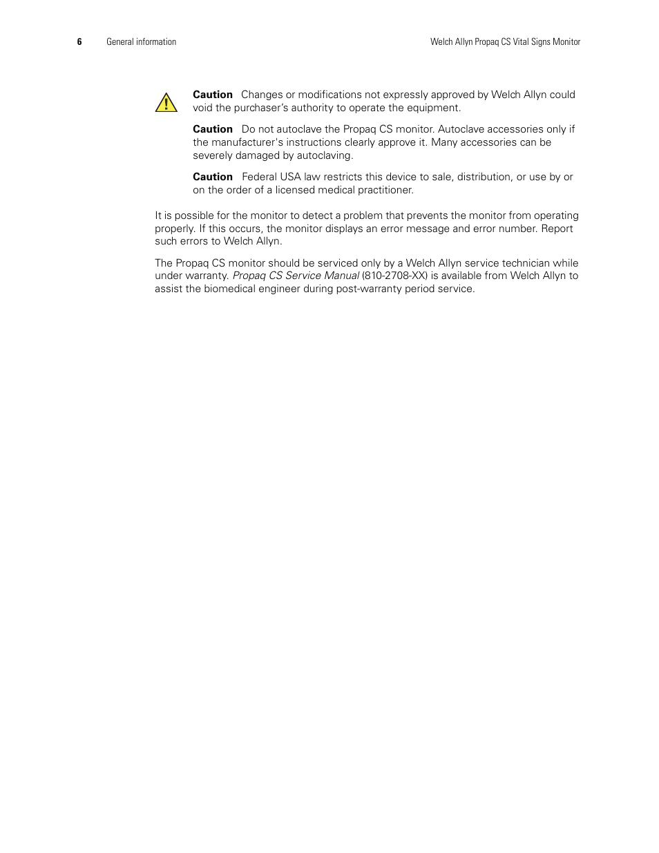 Welch Allyn 246 Propaq CS Vital Signs Monitor v.3.7X - User Manual User Manual | Page 10 / 130