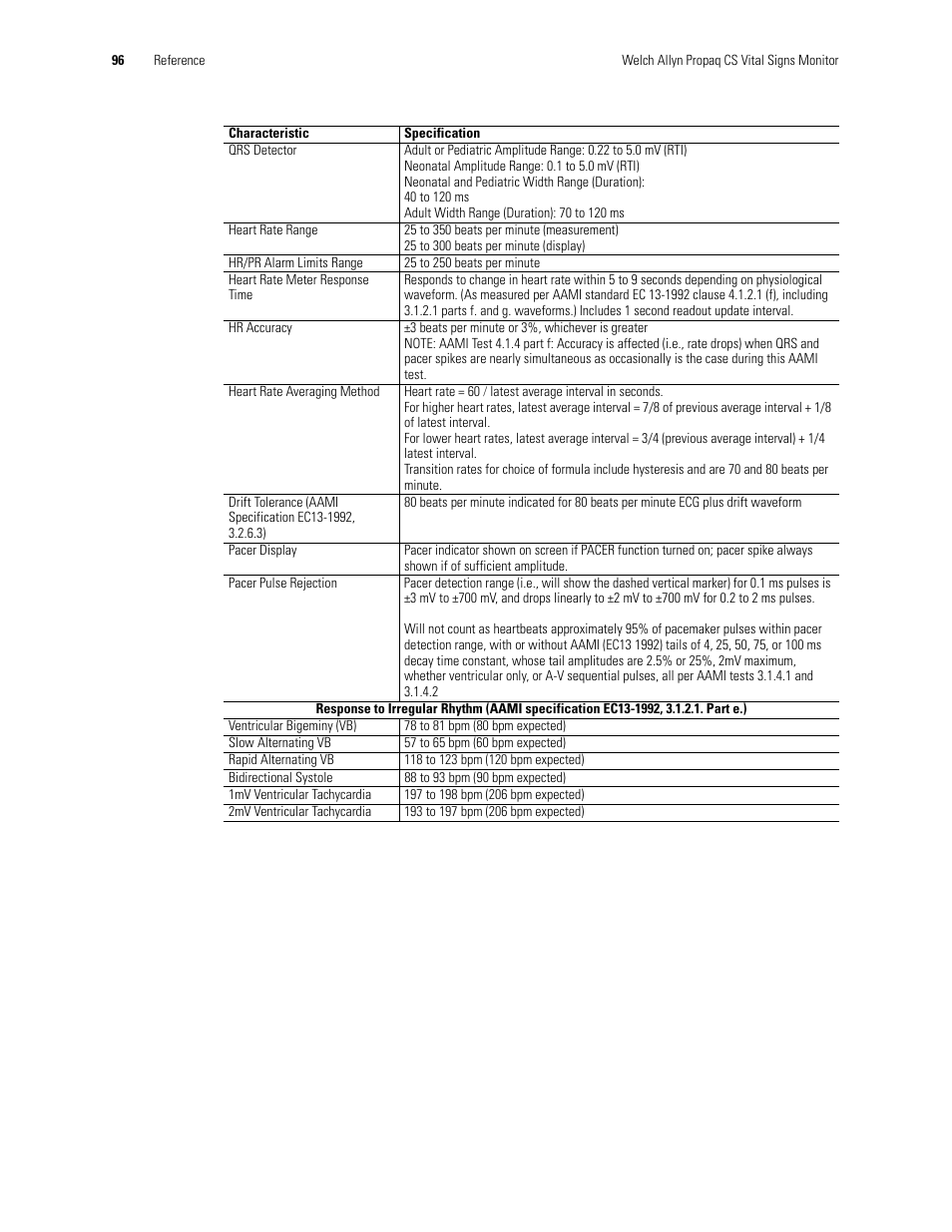 Welch Allyn 246 Propaq CS Vital Signs Monitor v.3.7X - User Manual User Manual | Page 100 / 130