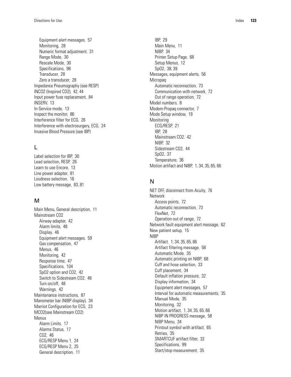 Welch Allyn 246 Propaq CS Vital Signs Monitor v.3.7X - User Manual User Manual | Page 127 / 130
