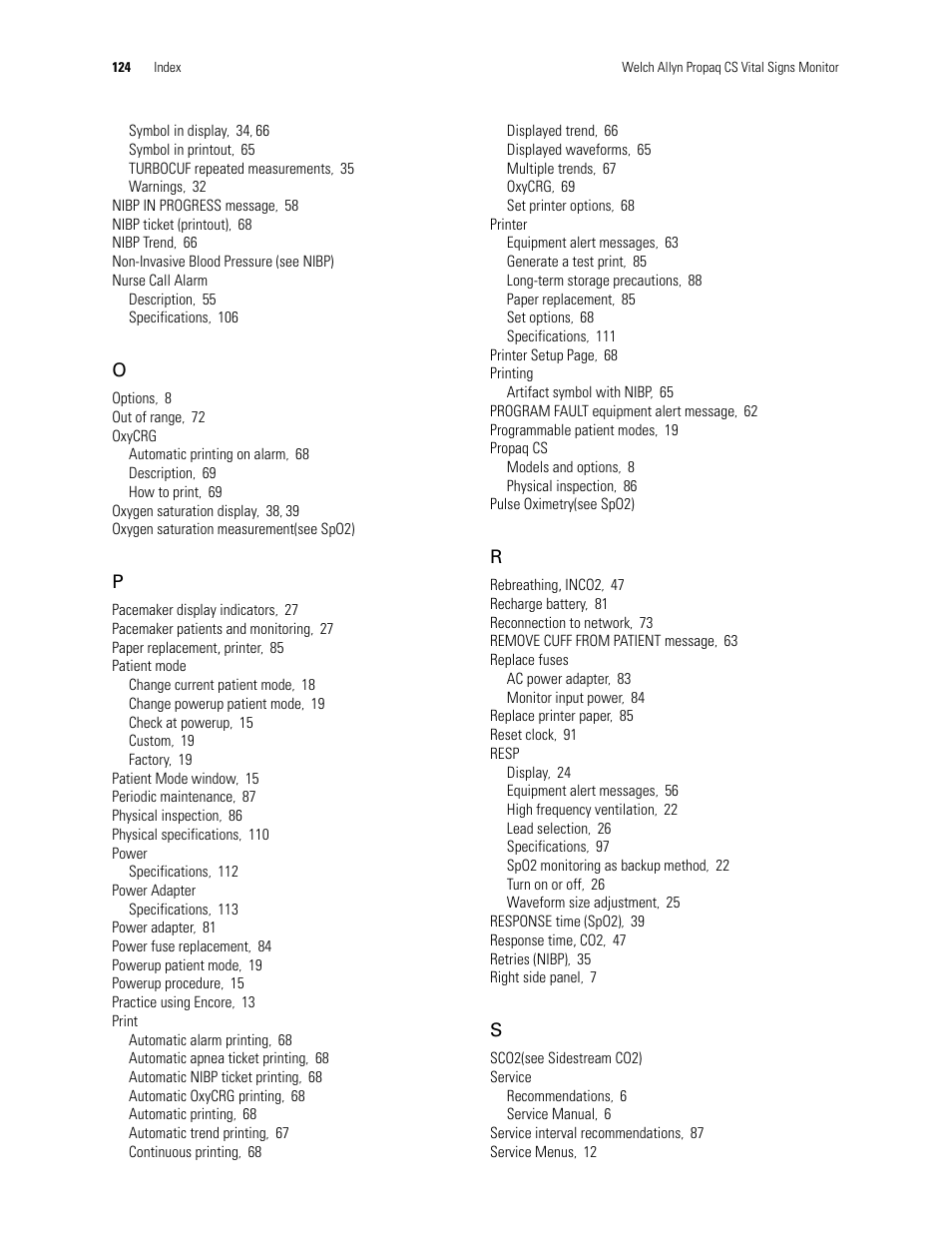 Welch Allyn 246 Propaq CS Vital Signs Monitor v.3.7X - User Manual User Manual | Page 128 / 130