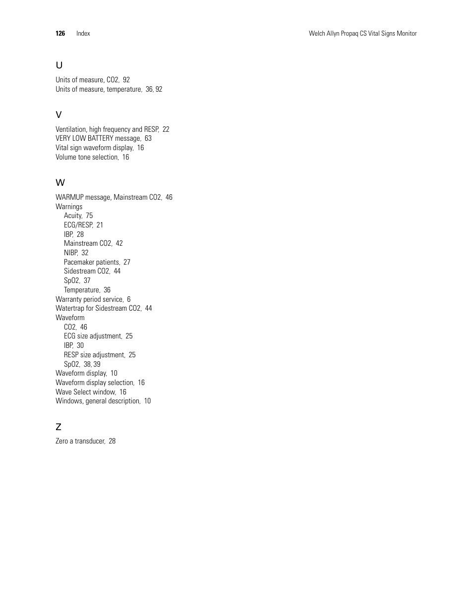 Welch Allyn 246 Propaq CS Vital Signs Monitor v.3.7X - User Manual User Manual | Page 130 / 130