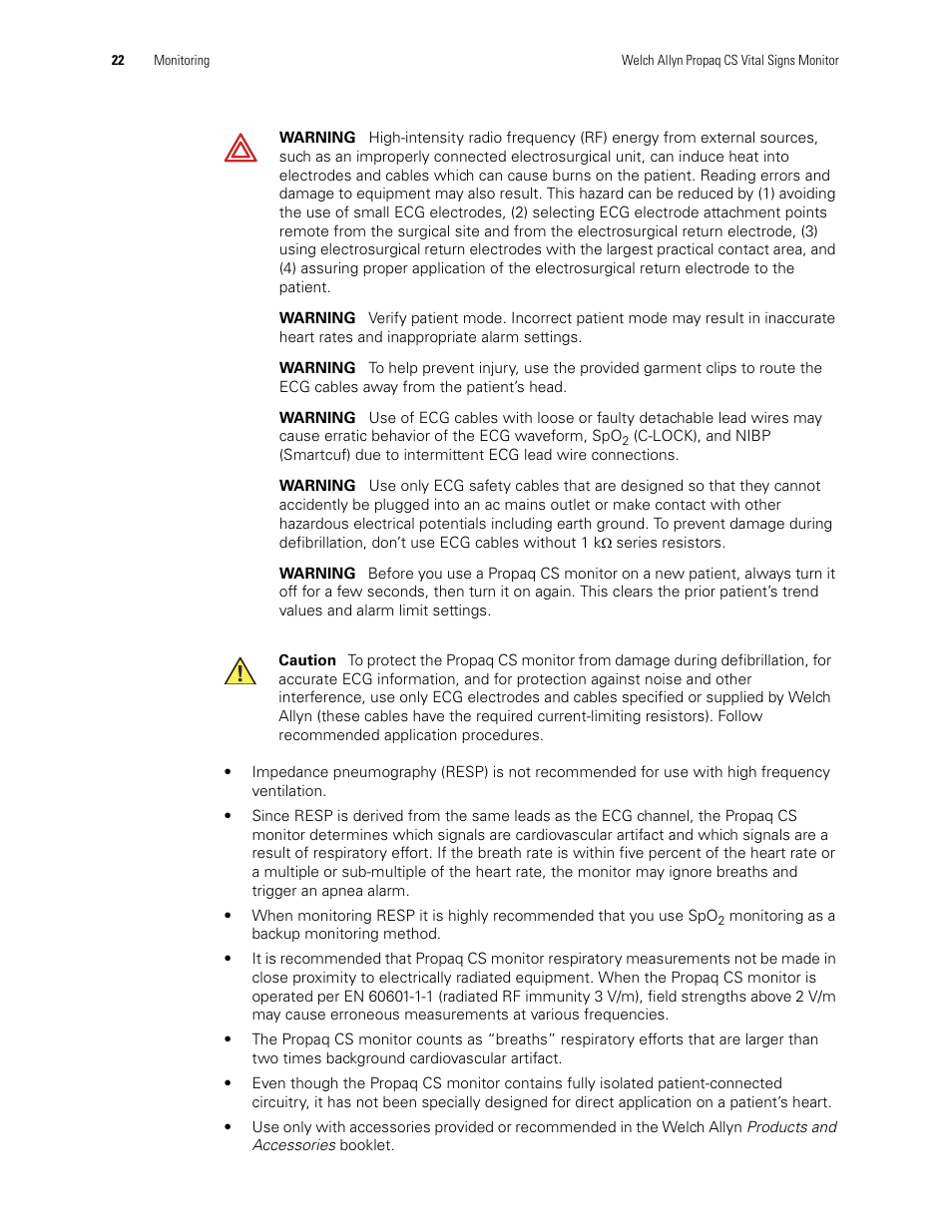 Welch Allyn 246 Propaq CS Vital Signs Monitor v.3.7X - User Manual User Manual | Page 26 / 130