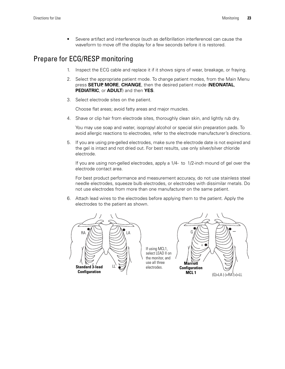 Prepare for ecg/resp monitoring | Welch Allyn 246 Propaq CS Vital Signs Monitor v.3.7X - User Manual User Manual | Page 27 / 130