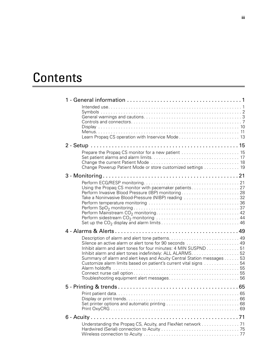 Welch Allyn 246 Propaq CS Vital Signs Monitor v.3.7X - User Manual User Manual | Page 3 / 130