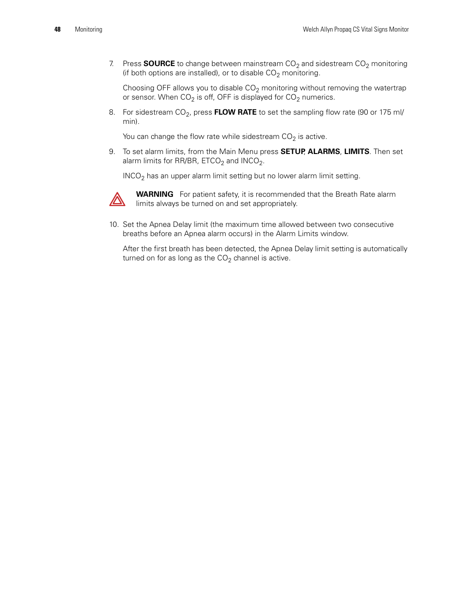 Welch Allyn 246 Propaq CS Vital Signs Monitor v.3.7X - User Manual User Manual | Page 52 / 130