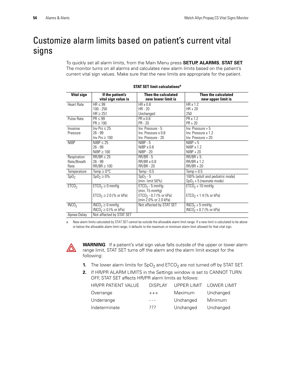 Welch Allyn 246 Propaq CS Vital Signs Monitor v.3.7X - User Manual User Manual | Page 58 / 130