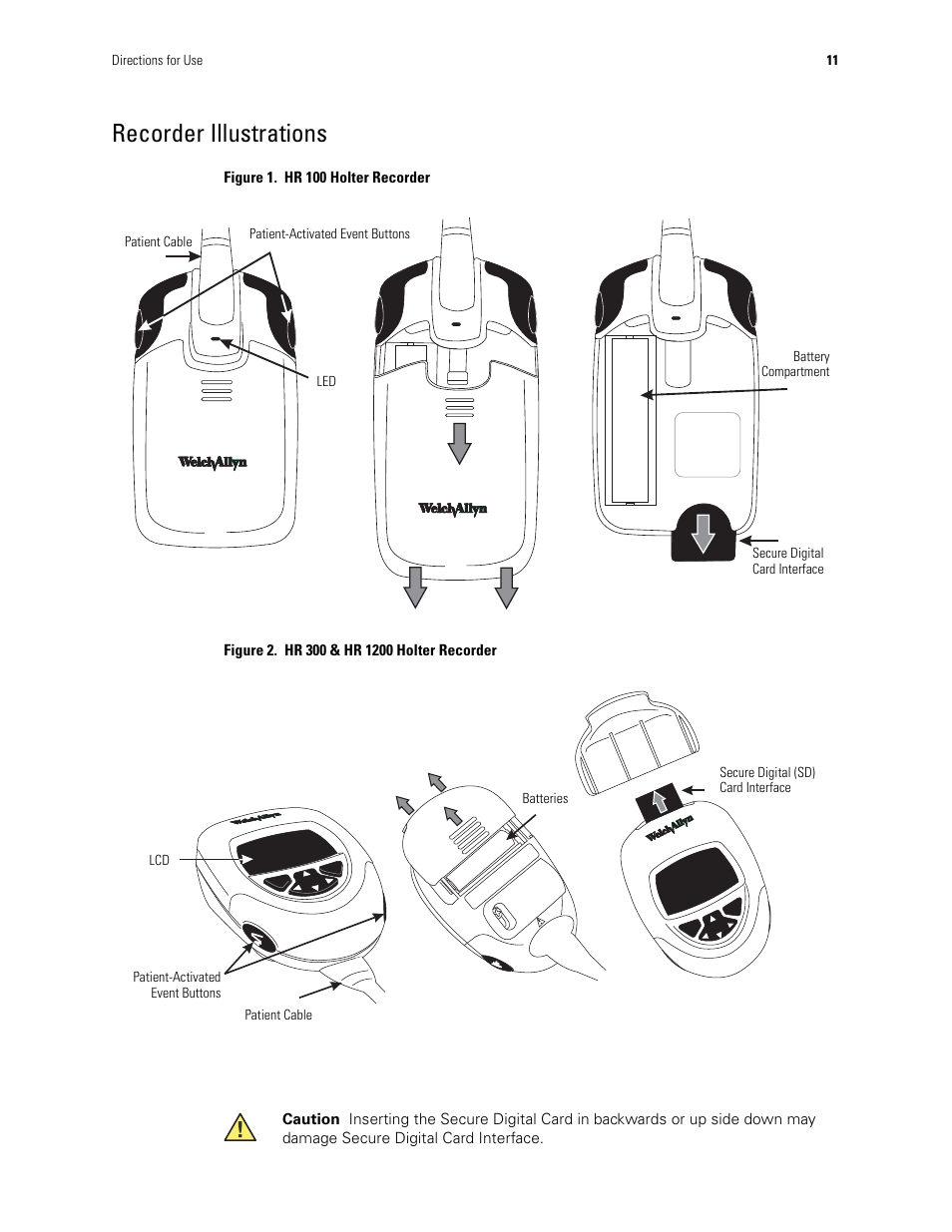 Recorder illustrations | Welch Allyn Holter System - User Manual User Manual | Page 15 / 70