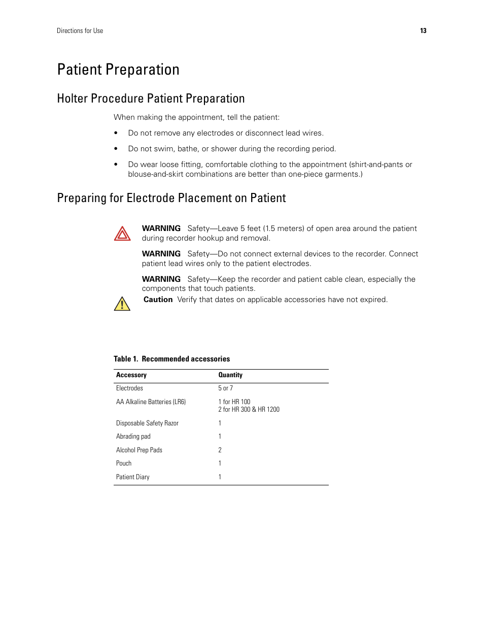 Patient preparation, Holter procedure patient preparation, Preparing for electrode placement on patient | Welch Allyn Holter System - User Manual User Manual | Page 17 / 70