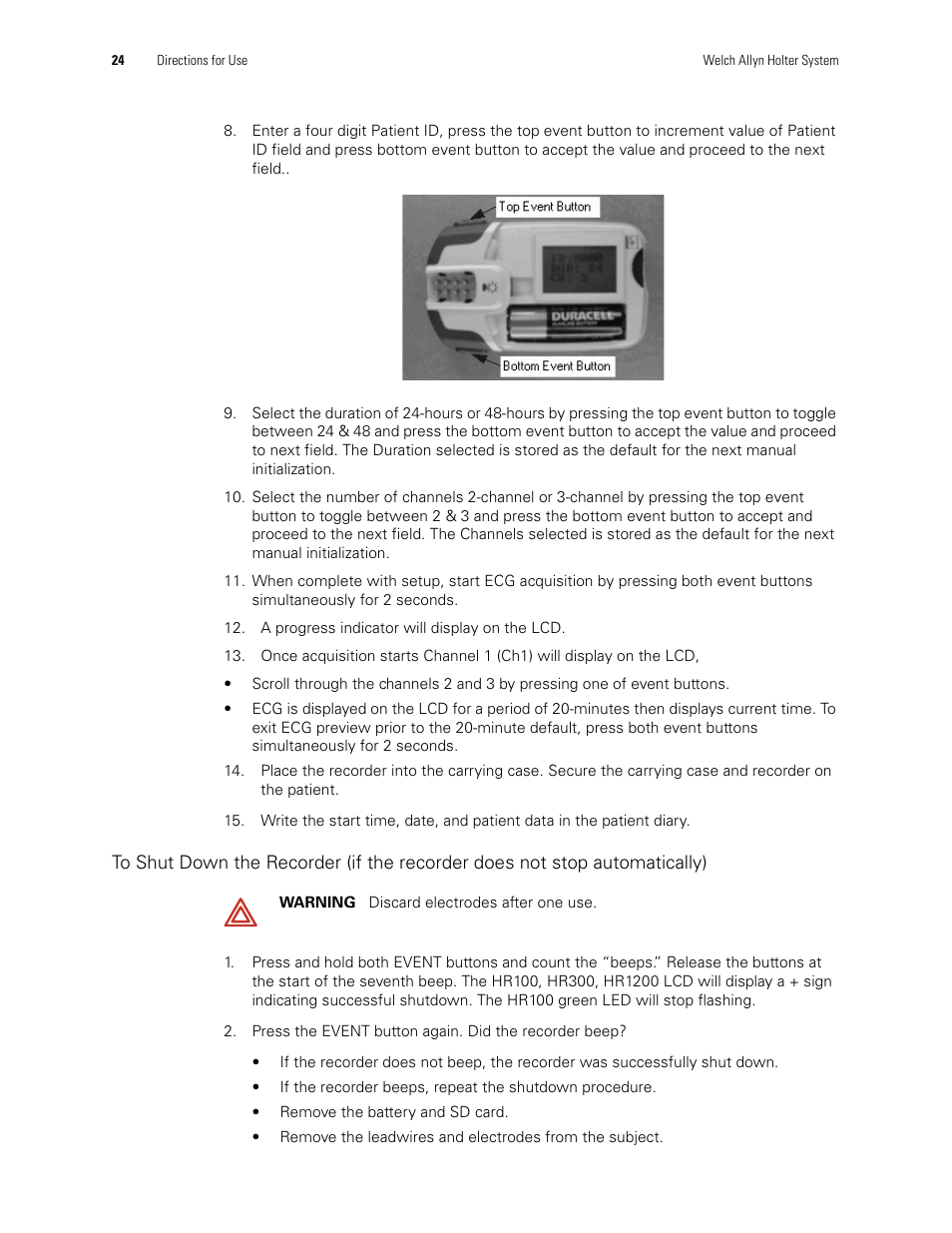 Welch Allyn Holter System - User Manual User Manual | Page 28 / 70