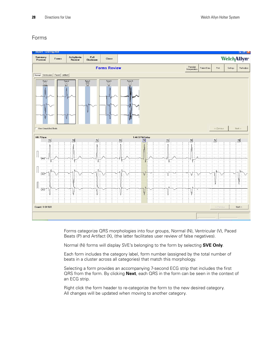 Forms | Welch Allyn Holter System - User Manual User Manual | Page 32 / 70