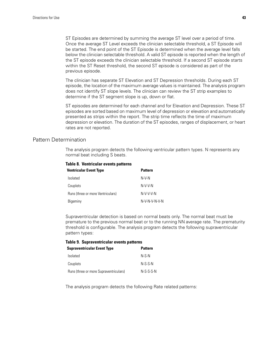 Pattern determination | Welch Allyn Holter System - User Manual User Manual | Page 47 / 70