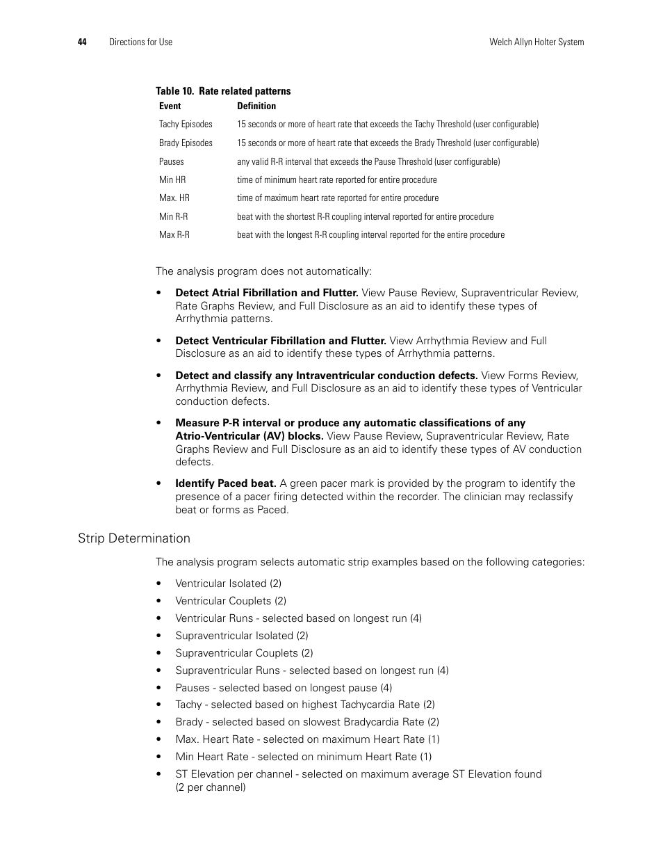 Strip determination | Welch Allyn Holter System - User Manual User Manual | Page 48 / 70
