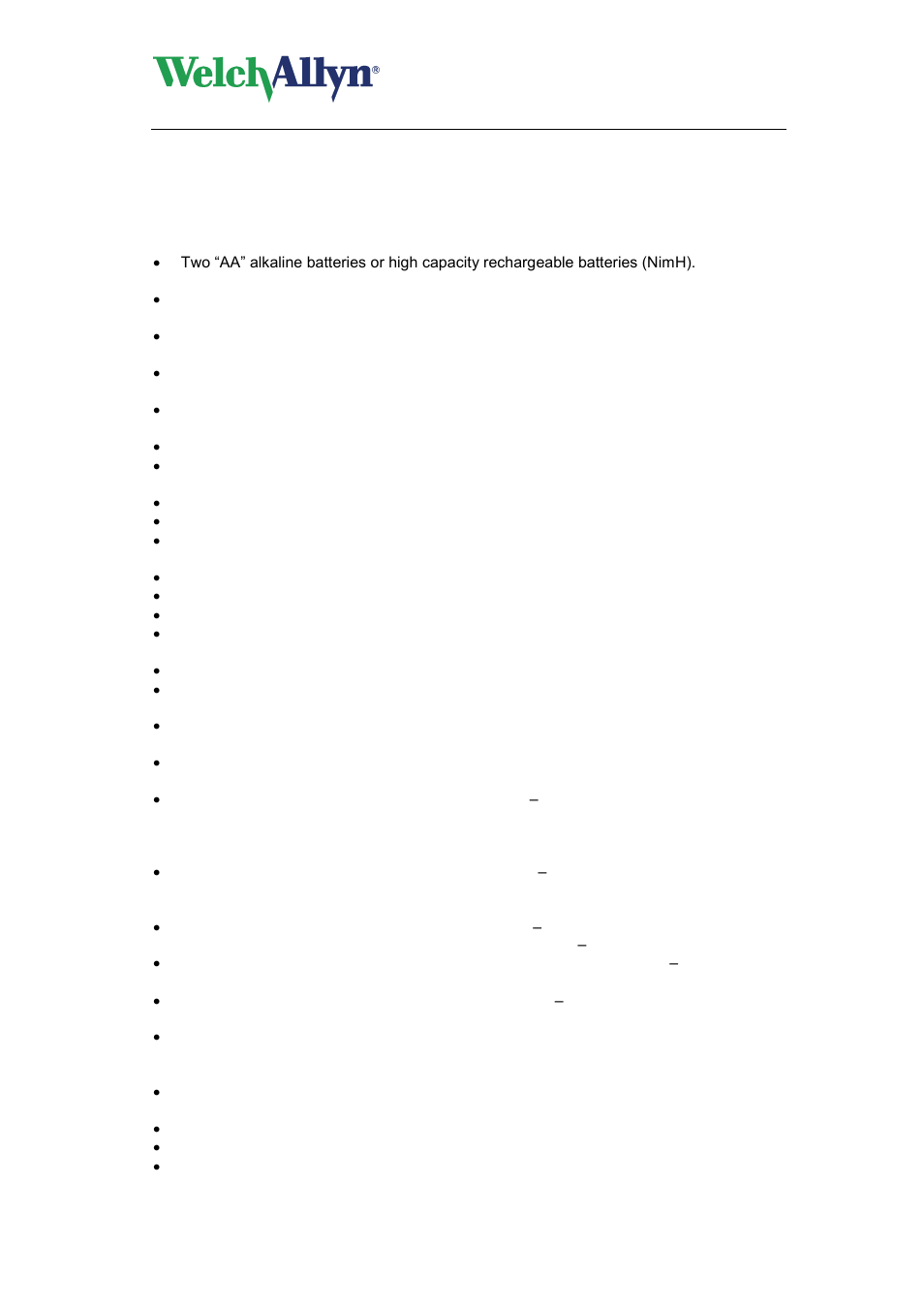 Specifications, Abpm 6100 hardware manual | Welch Allyn ABPM 6100 Hardware - User Manual User Manual | Page 21 / 28