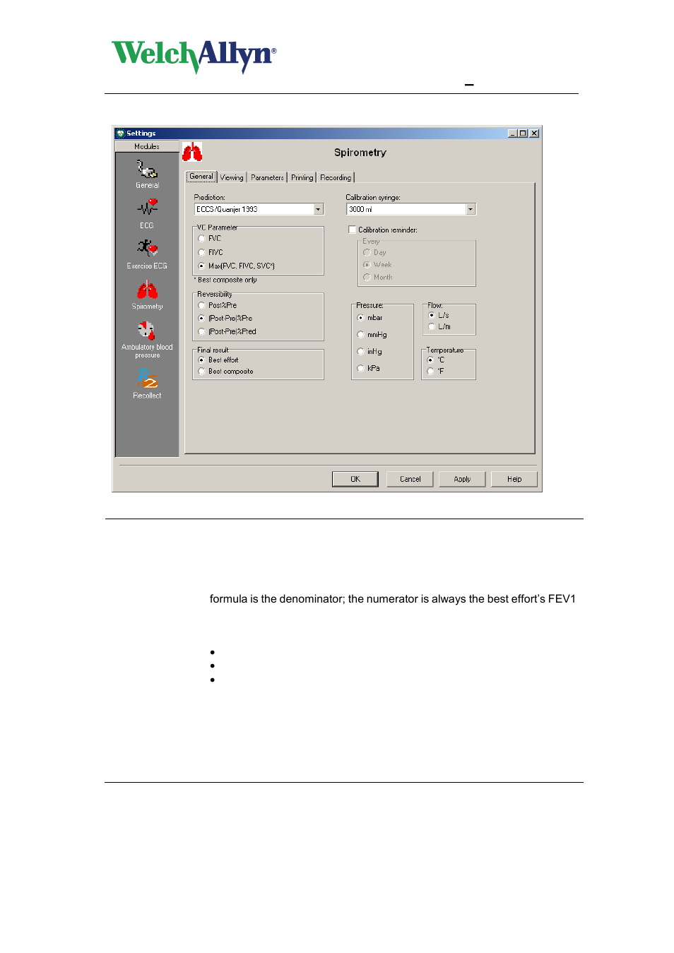 Cardioperfect workstation, Spiroperfect module – user manual | Welch Allyn CardioPerfect Workstation SpiroPerfect Module - User Manual User Manual | Page 21 / 95