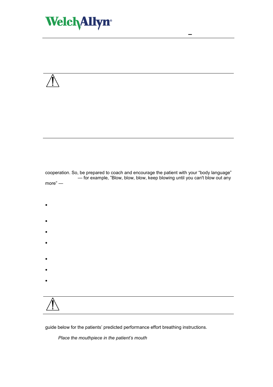 3 patient procedures, Patient procedures, Cardioperfect workstation | Spiroperfect module – user manual, Warning | Welch Allyn CardioPerfect Workstation SpiroPerfect Module - User Manual User Manual | Page 45 / 95