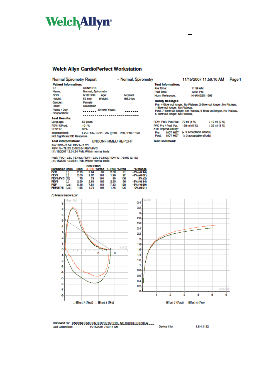 4 print report details, Print report details, Cardioperfect workstation | Spiroperfect module – user manual | Welch Allyn CardioPerfect Workstation SpiroPerfect Module - User Manual User Manual | Page 64 / 95