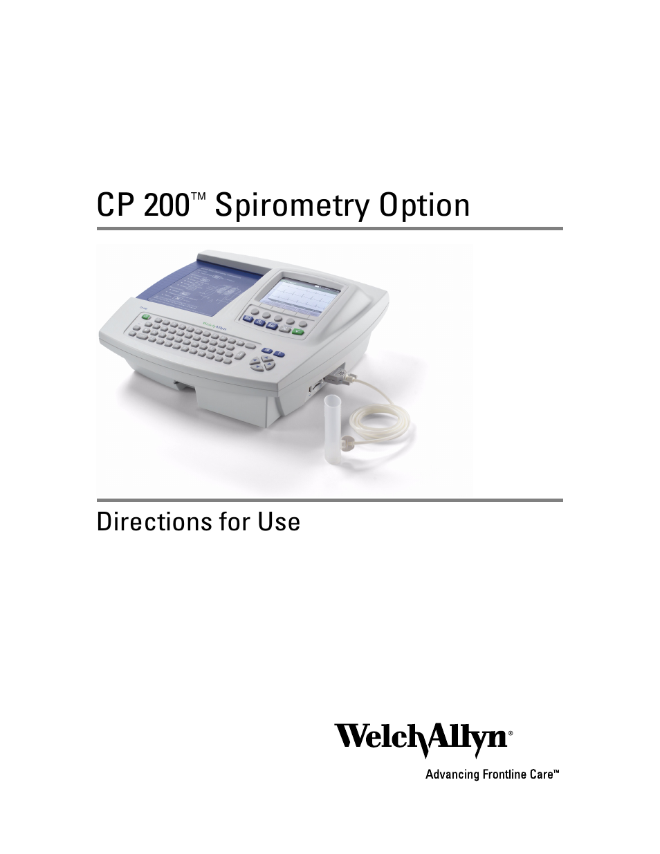 Welch Allyn CP 200 Spirometry Option - User Manual User Manual | 92 pages