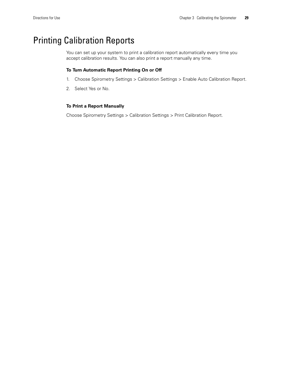 Printing calibration reports | Welch Allyn CP 200 Spirometry Option - User Manual User Manual | Page 33 / 92